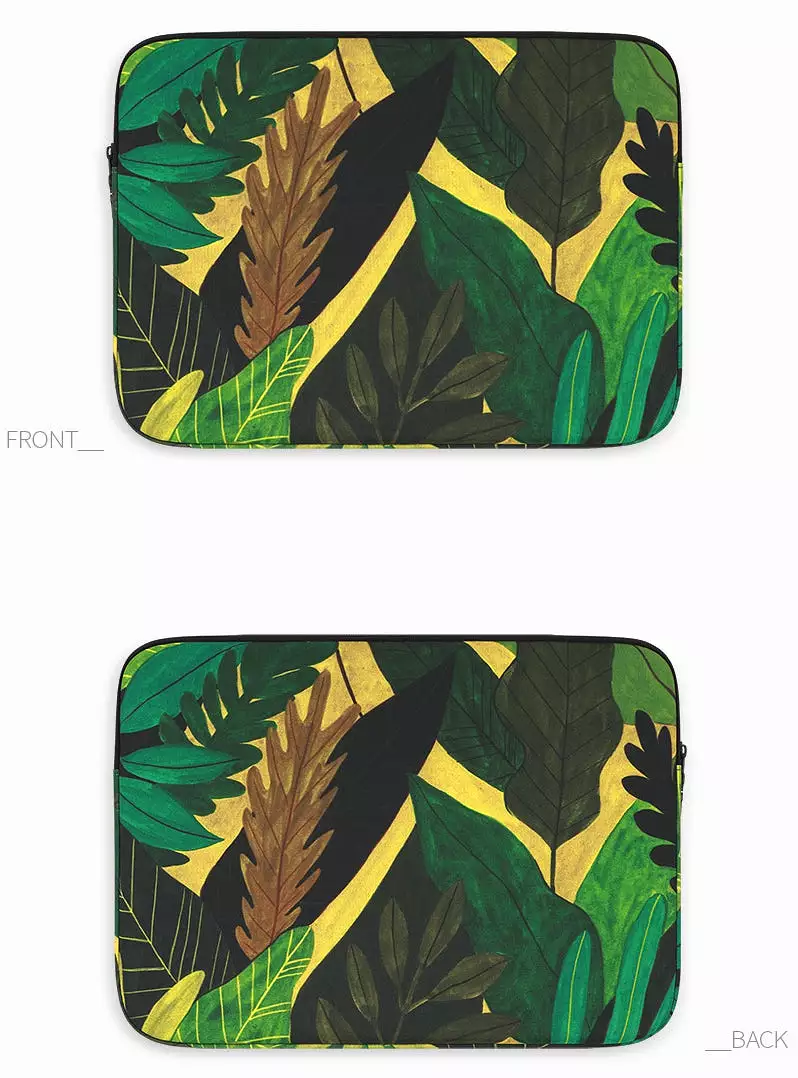 Green Forest Graphic Laptop Sleeves 13 15 inch Cases Protective Covers Handbags Square Pouches Designer Artist Prints Cute Light