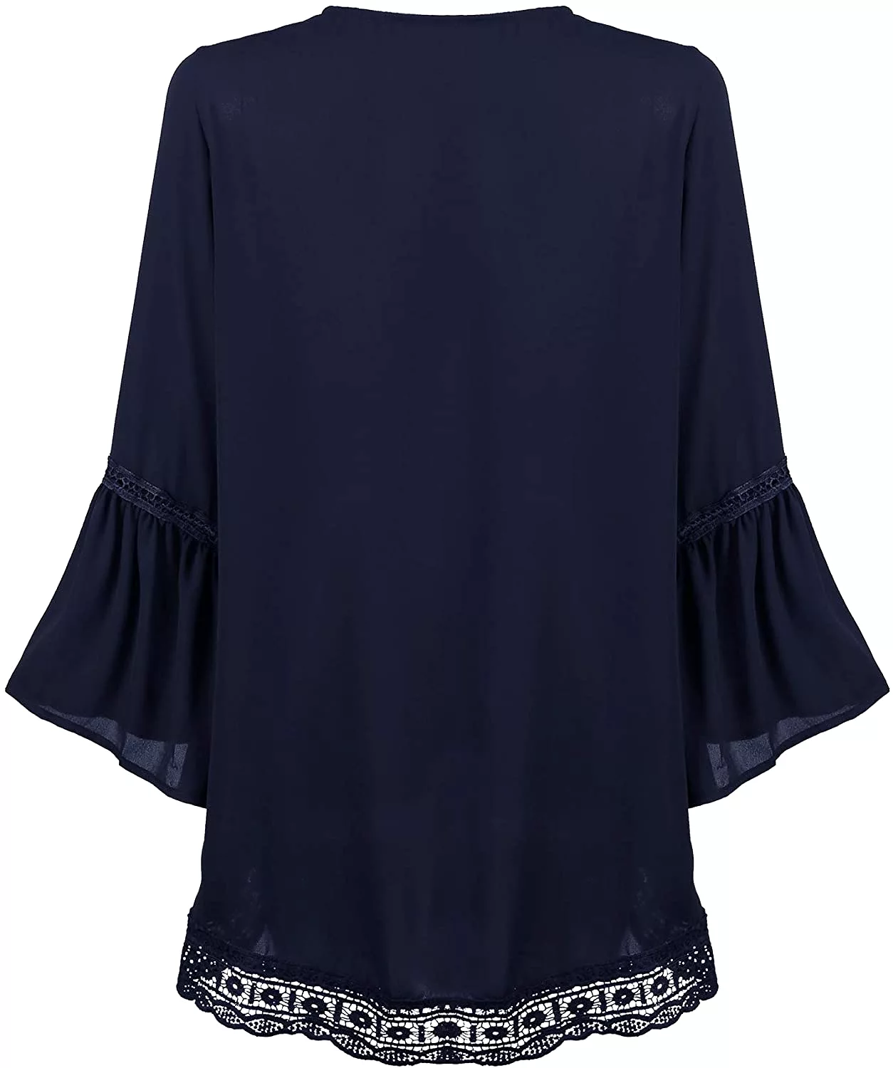 Haute Edition Flared Bell Sleeve Lace Trimmed Kimono