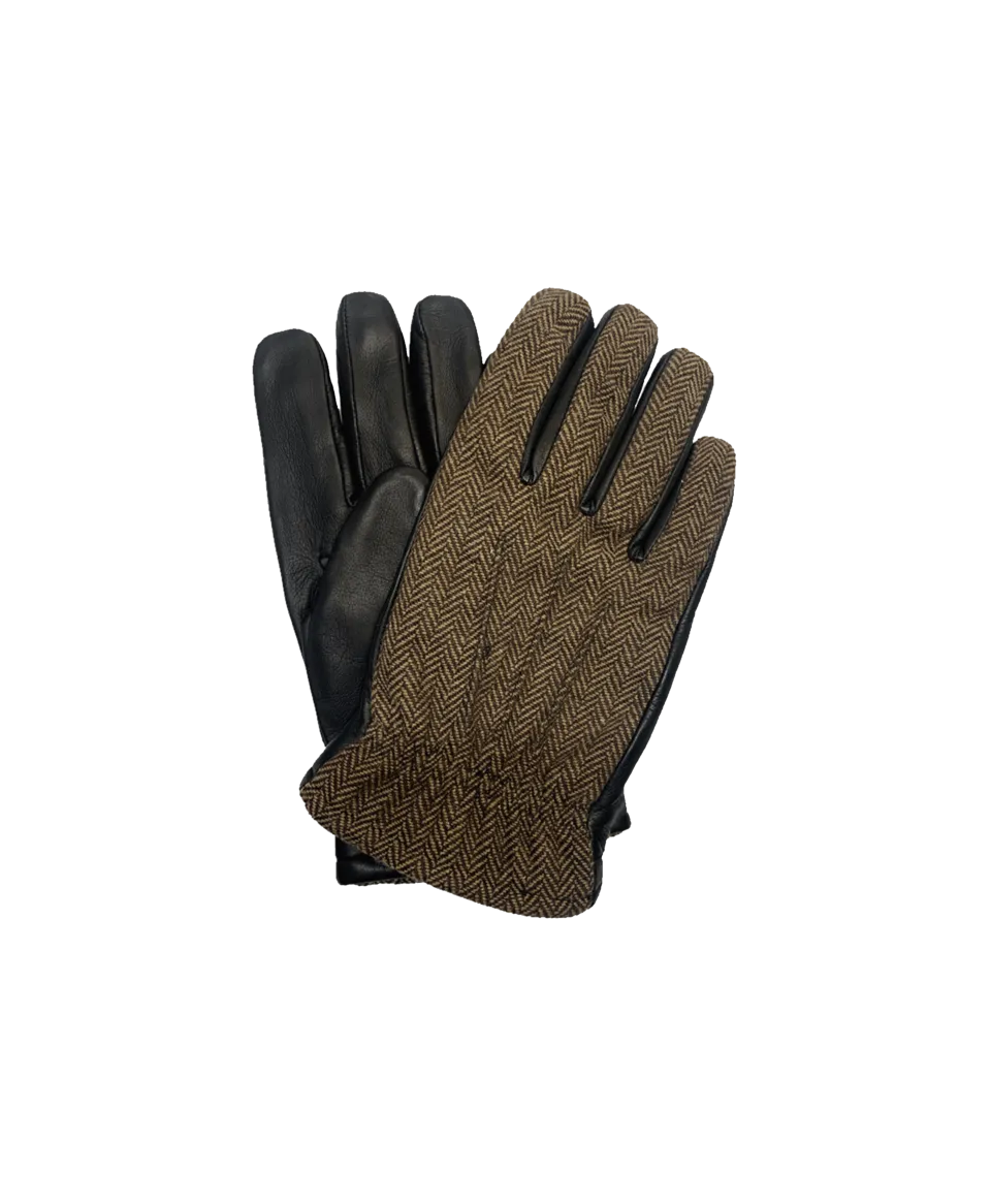 Hilts Willard Brown Herringbone & Lambskin Gloves | He Spoke Style