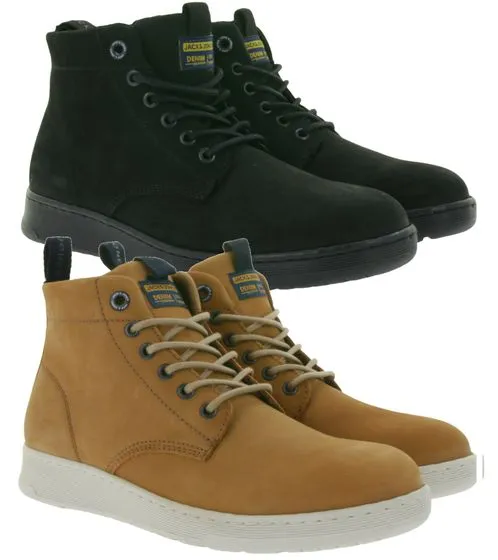 Jack & Jones JFWArnott Nubuck Boot SN Herren Ankle-Stiefel mit Blockabsatz Herbst-Schuhe 12215530 Beige oder Schwarz