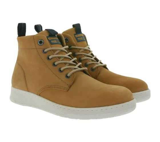 Jack & Jones JFWArnott Nubuck Boot SN Herren Ankle-Stiefel mit Blockabsatz Herbst-Schuhe 12215530 Beige oder Schwarz