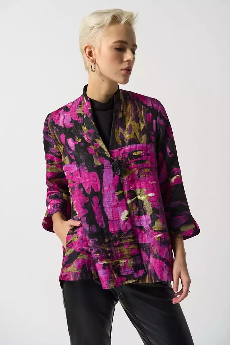 Joseph Ribkoff Abstract Print Trapeze Jacket - 233192 (T)