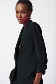 Joseph Ribkoff Black Blazer with Shirred Sleeves Style - 241031