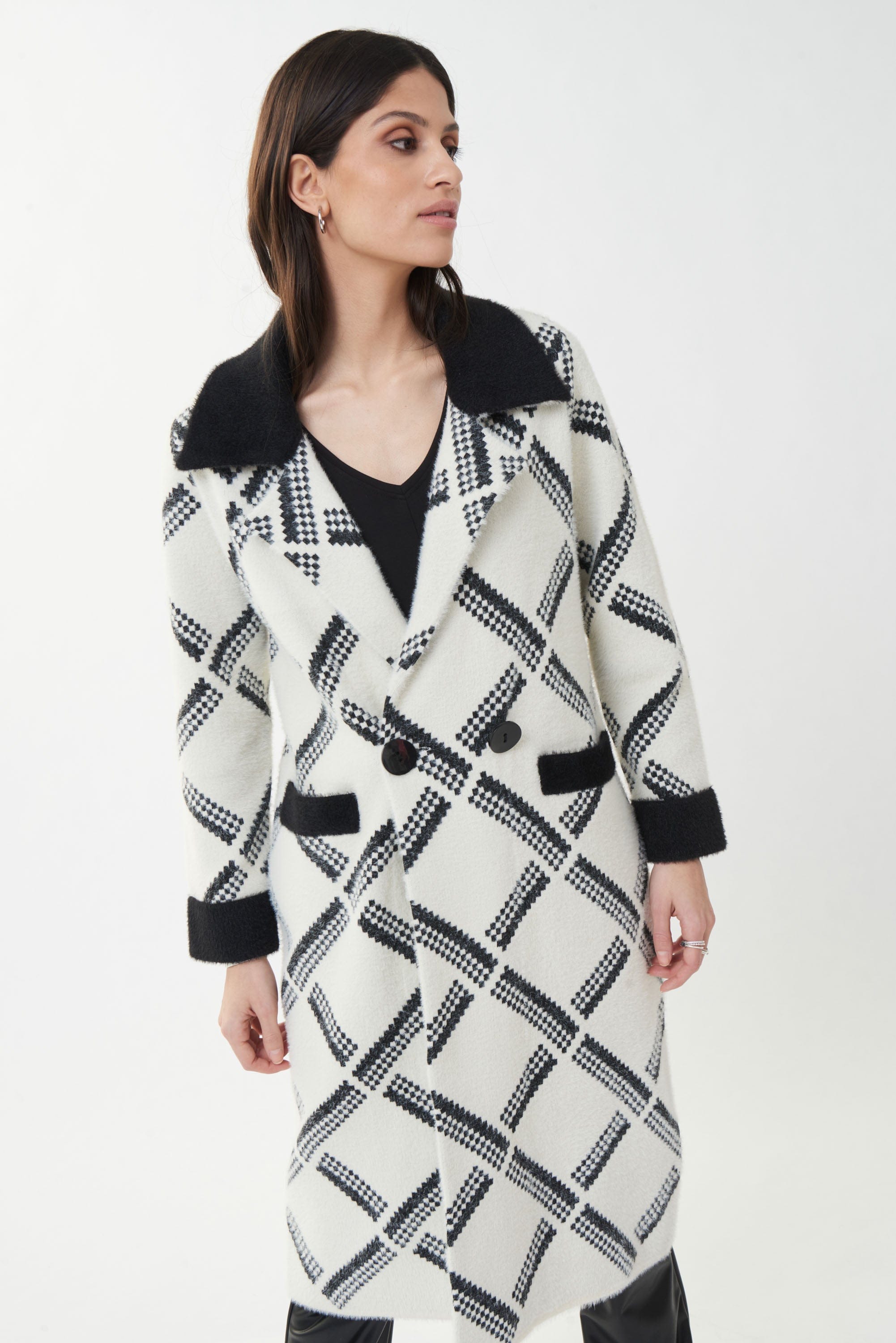 Joseph Ribkoff Checked Coat - 223952 (T)