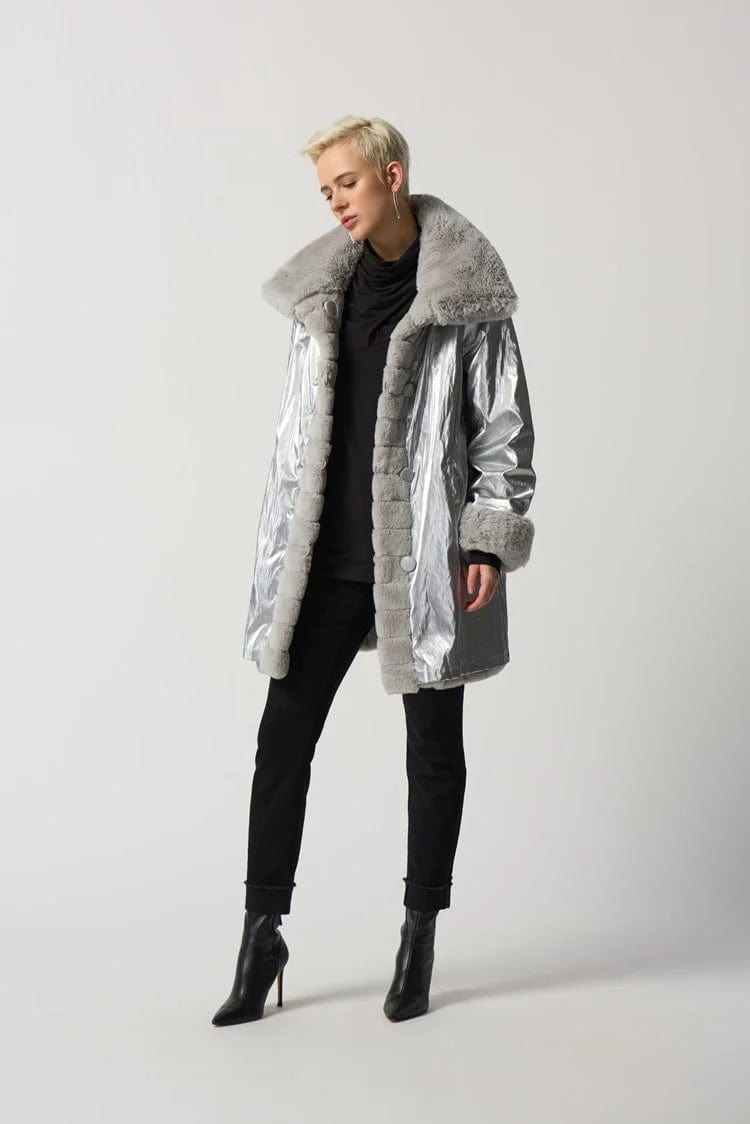 Joseph Ribkoff Faux Fur Reversible Puffer Coat - 233900 (T)