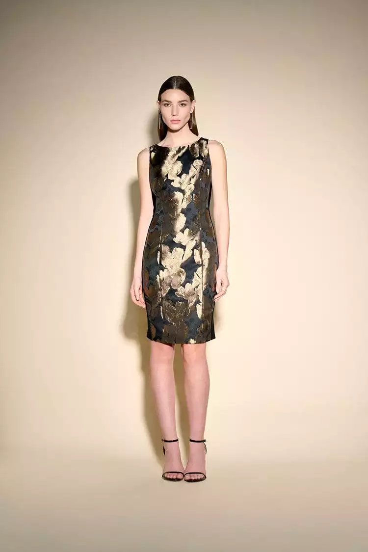 Joseph Ribkoff Floral Jacquard Sleeveless Dress - 233715