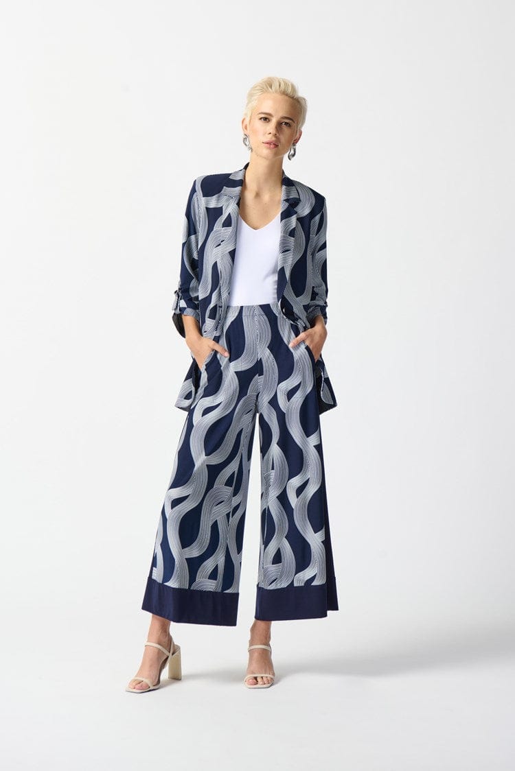 Joseph Ribkoff Silky Knit Abstract Print Boxy Blazer - 242198