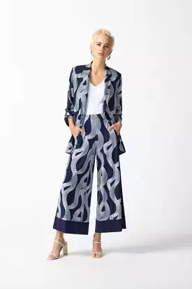 Joseph Ribkoff Silky Knit Abstract Print Boxy Blazer - 242198