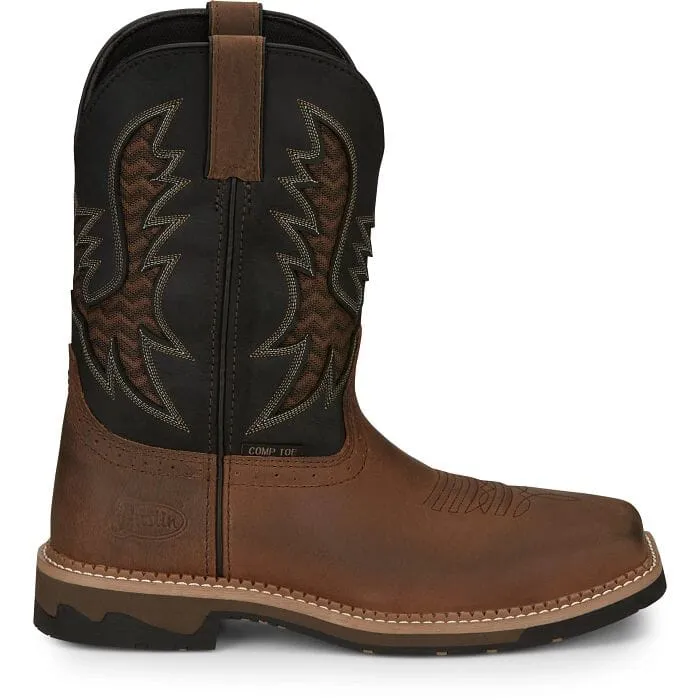 Justin Men's - 11 Bolt Stampede Vent Work Boot - Nano Comp Toe