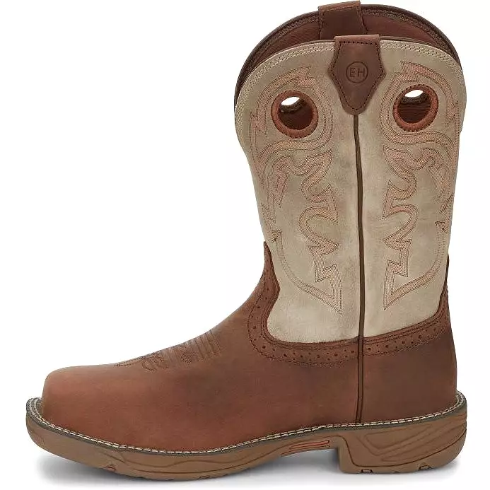 Justin Men's Rush 11 Comp Toe Western Work Boot -Tan- WK4338