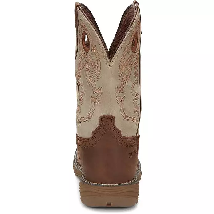 Justin Men's Rush 11 Comp Toe Western Work Boot -Tan- WK4338