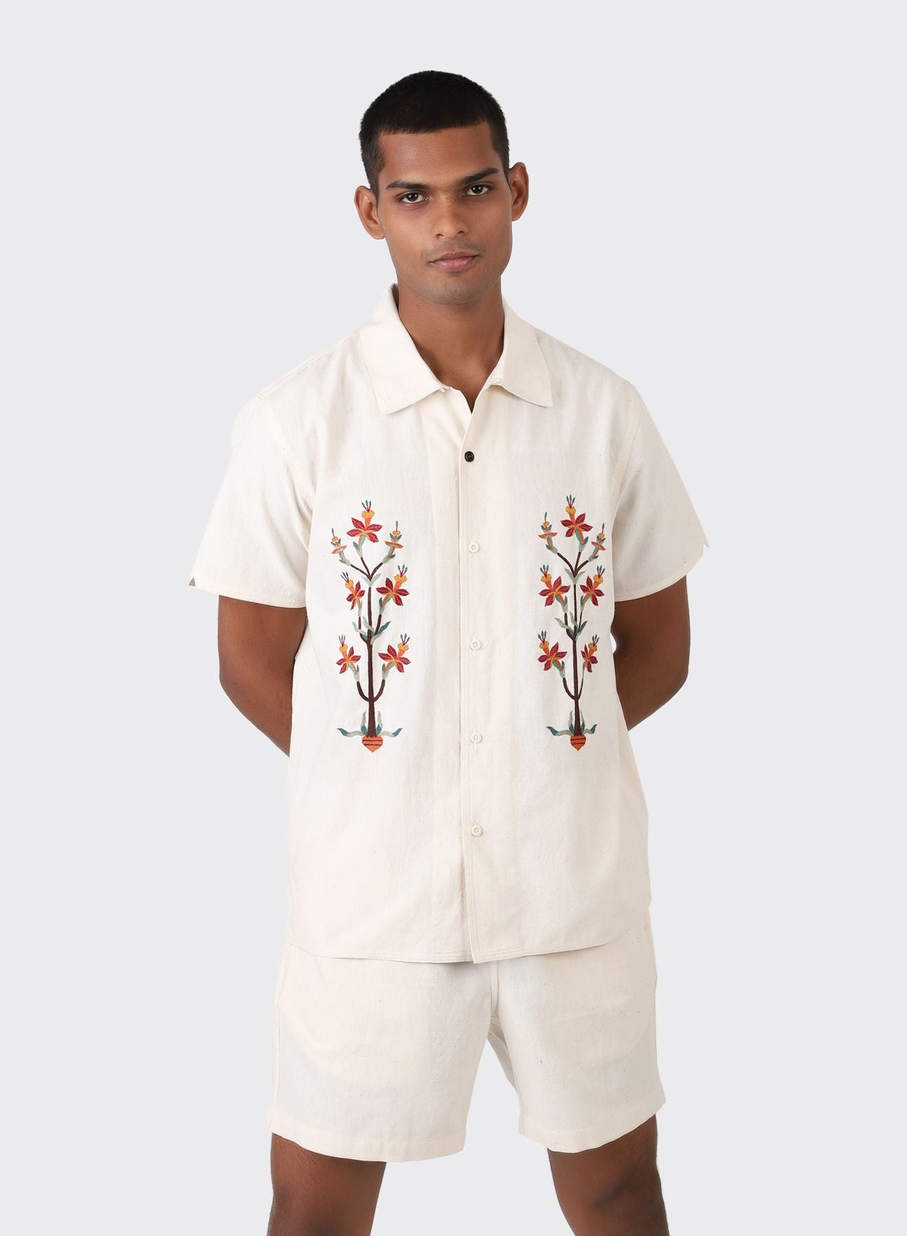 Kardo Design Chintan Embroidered Floral S/S Shirt