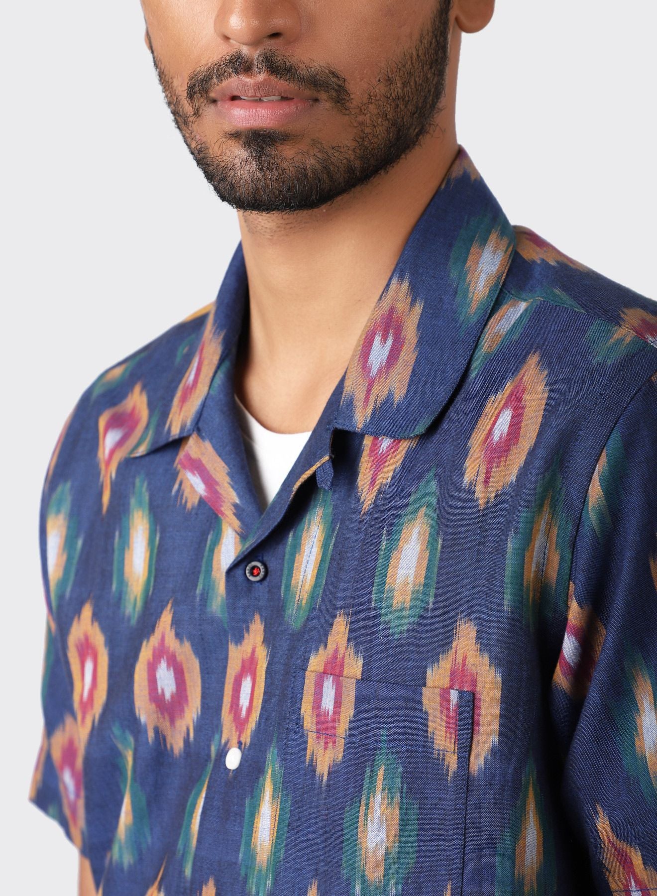 Kardo Design Lamar Ikat A Regular Fit Camp Collar SS Shirt