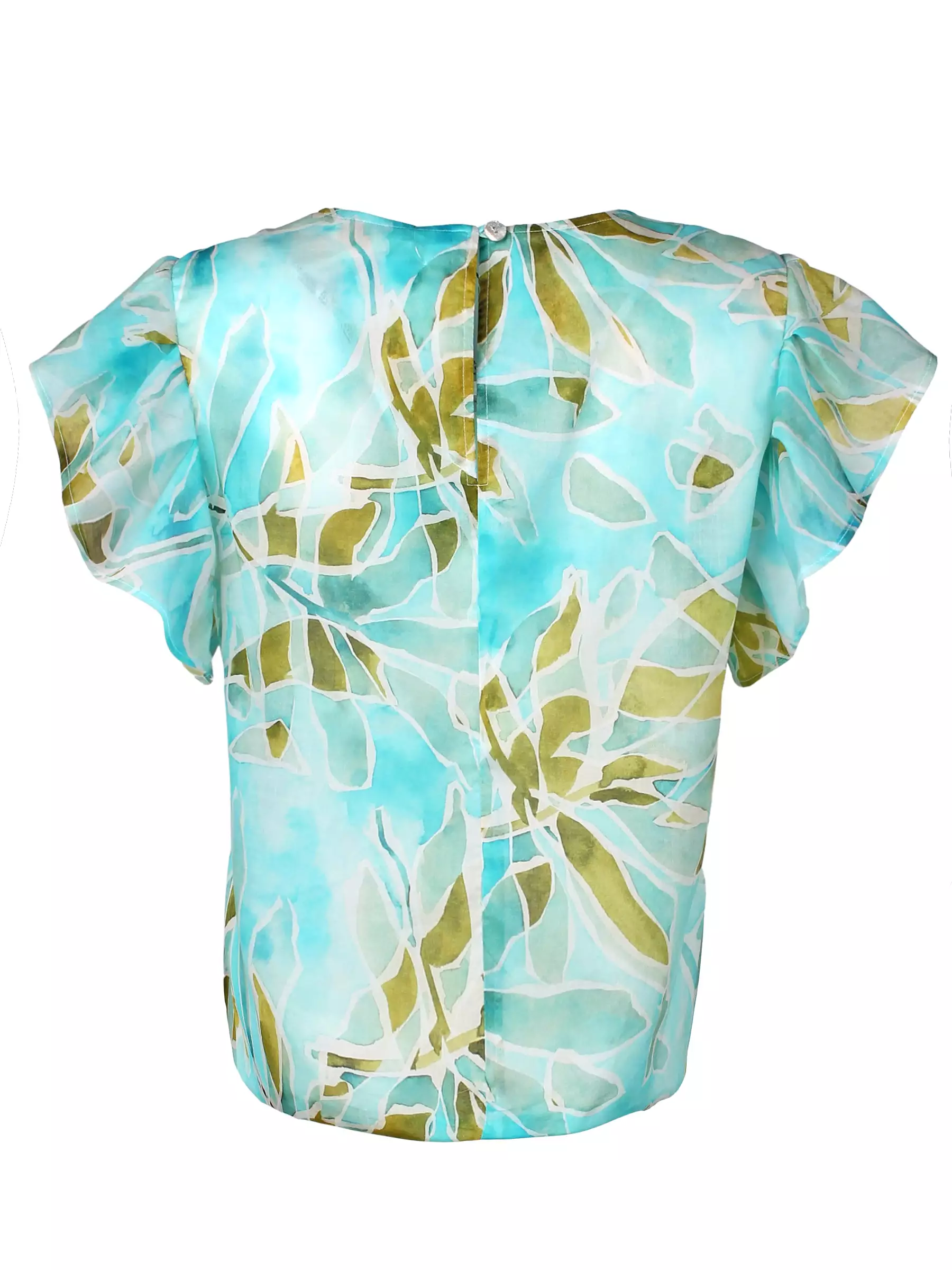 Knot Top Blue/Green Seaweed Print