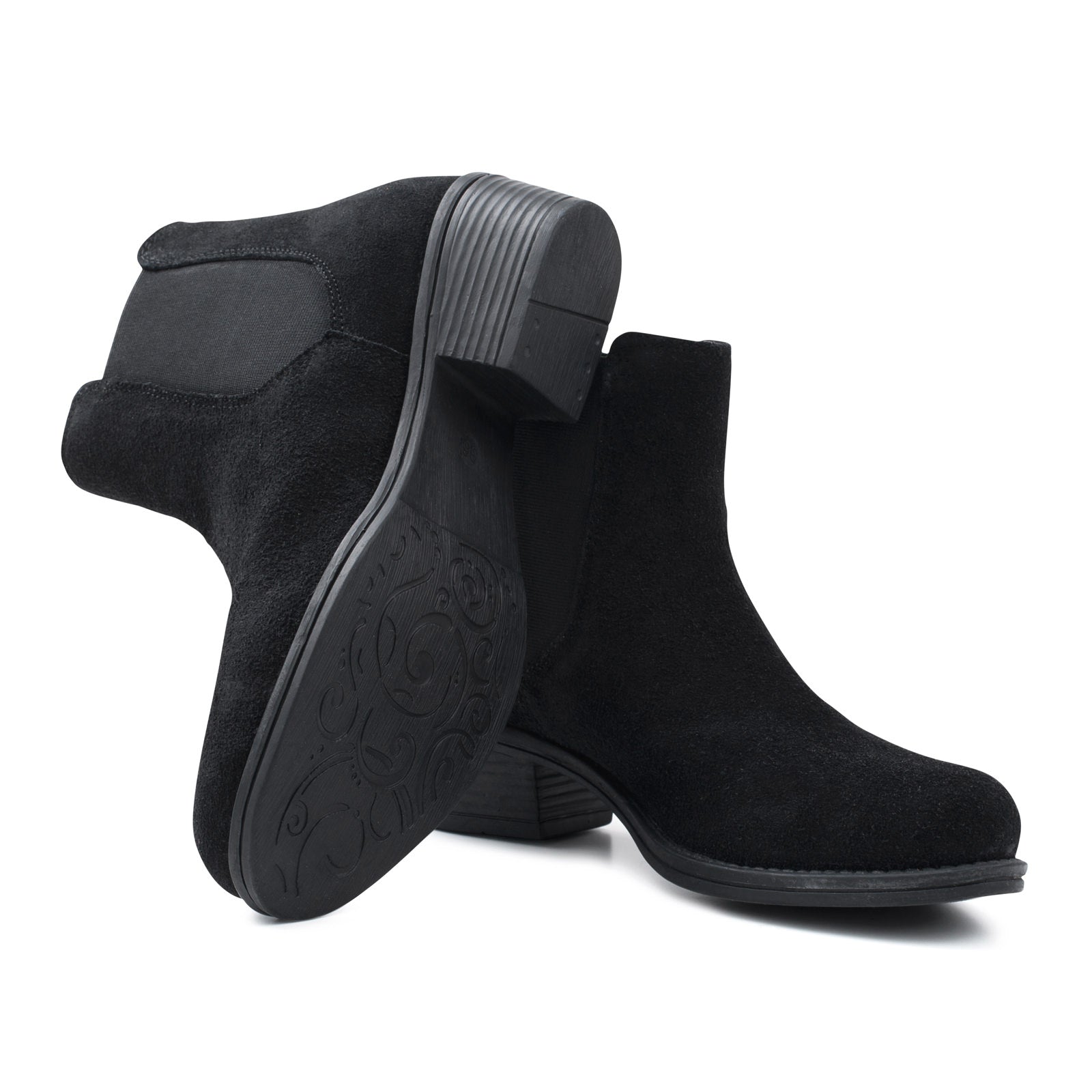 LADIES VICTORIA BLACK SUEDE CHELSEA BOOT