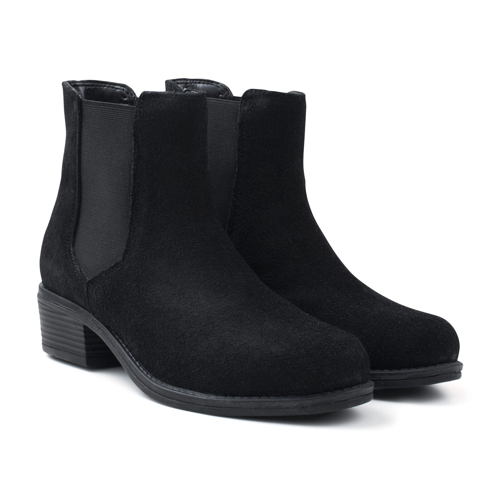 LADIES VICTORIA BLACK SUEDE CHELSEA BOOT