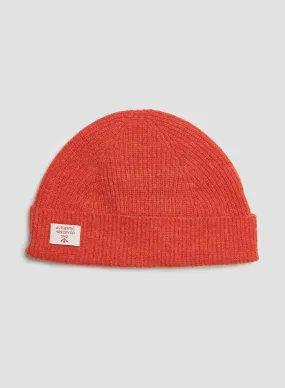 Lambswool Beanie in Inferno Orange