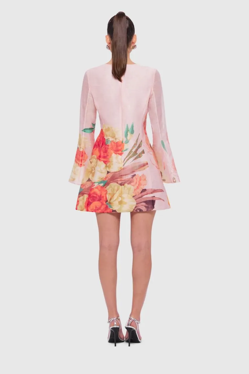 Leo Lin Suzanne Bell Sleeve Mini Dress - Euphoria Print