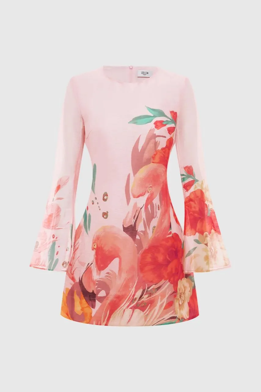 Leo Lin Suzanne Bell Sleeve Mini Dress - Euphoria Print