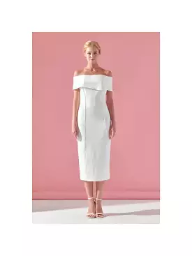 LN Twisted Off The Shoulder Midi Dress