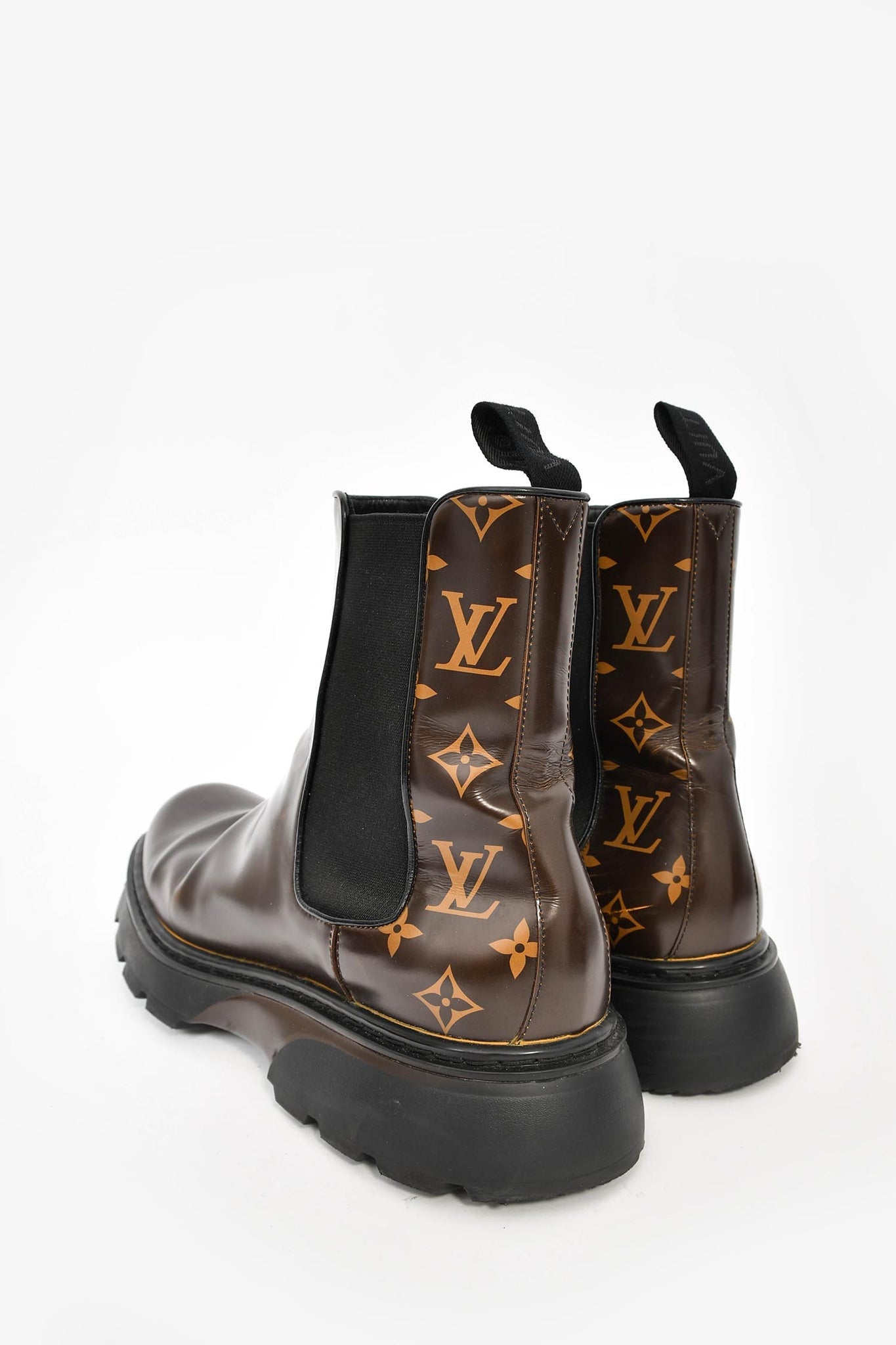 Louis Vuitton Brown/Monogram Leather  Bold Chelsea Boot sz 9 mens