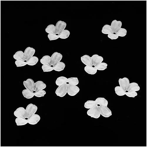 Lucite Dogwood Flowers Matte Crystal Frost Light Weight 12mm (10 pcs)