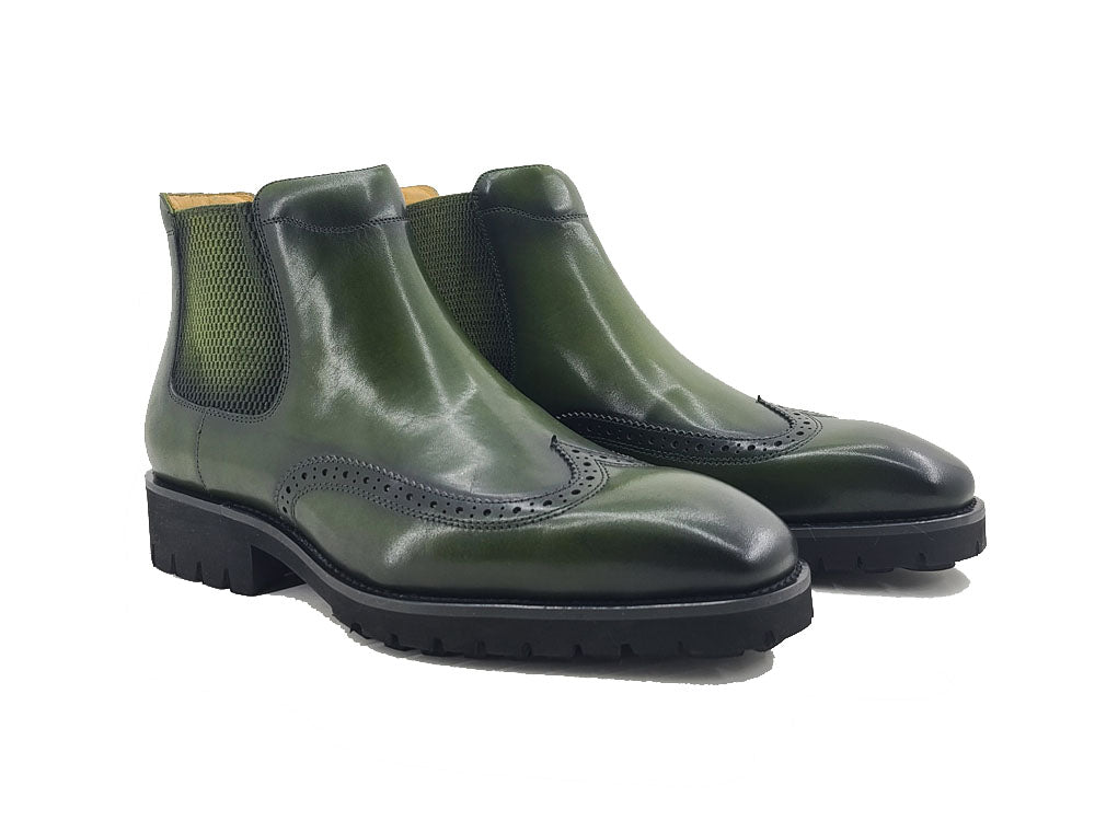 Lug Sole Chelsea Boot with Wingtip Toe