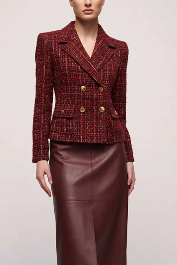 Luisa Spagnoli SLALOM DOUBLE-BREASTED WOVEN JACKET