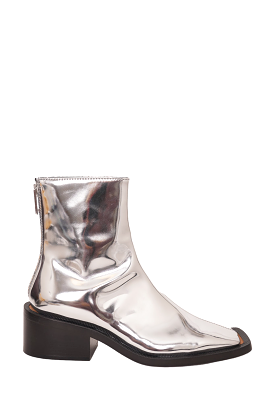 Maison Margiela Silver Stacked Ankle Boot Size 38