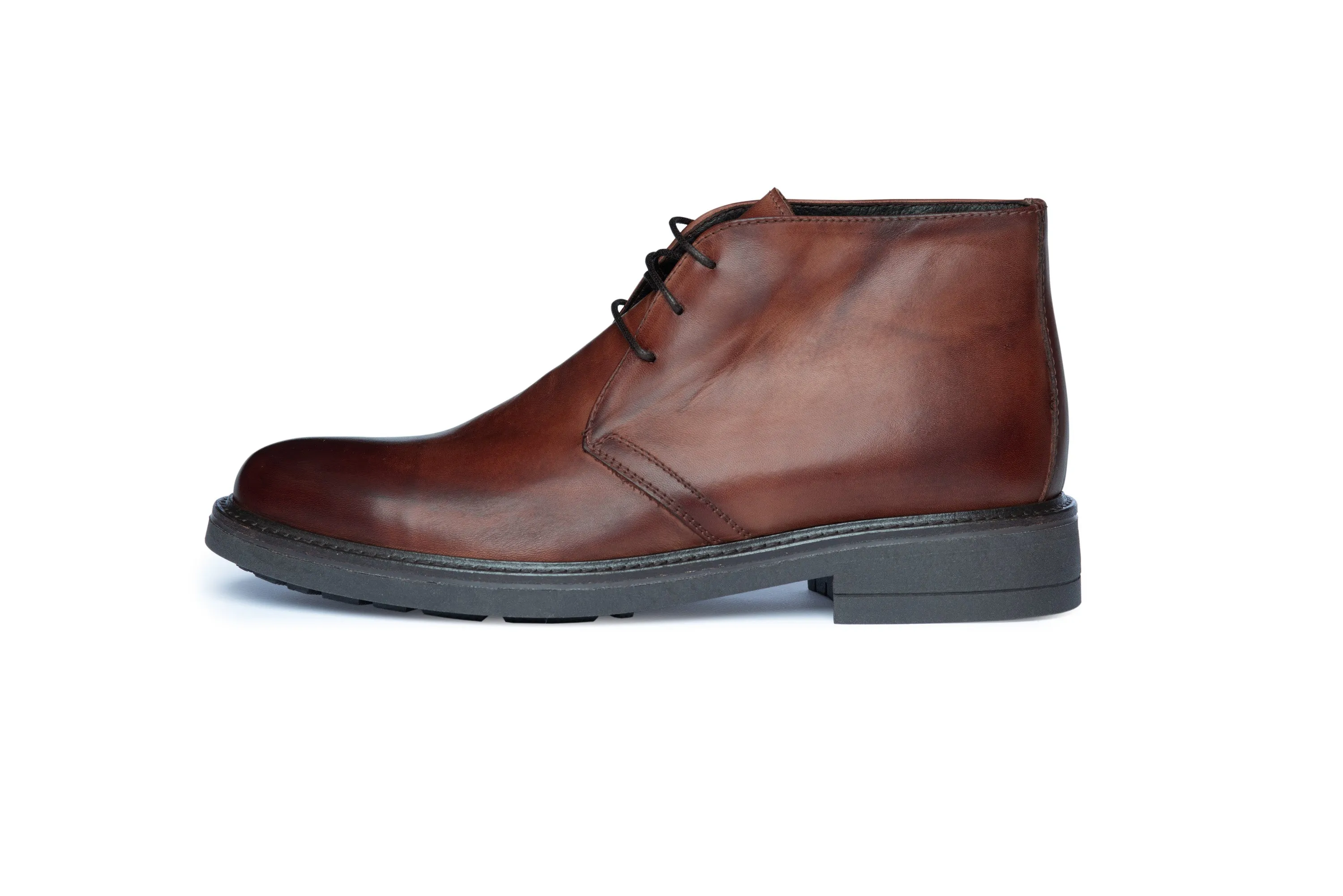 Medium Brown Ankle Boot with Rubber Sole