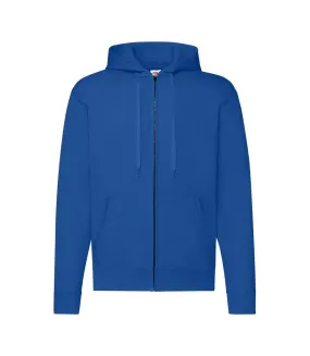 Mens classic zipped hoodie royal blue Fruit of the Loom