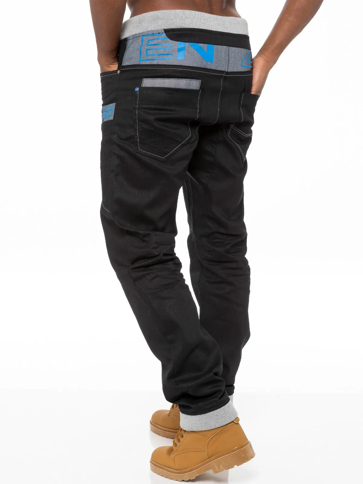 Mens Cuffed Fit Denim Jeans | Enzo Designer Menswear