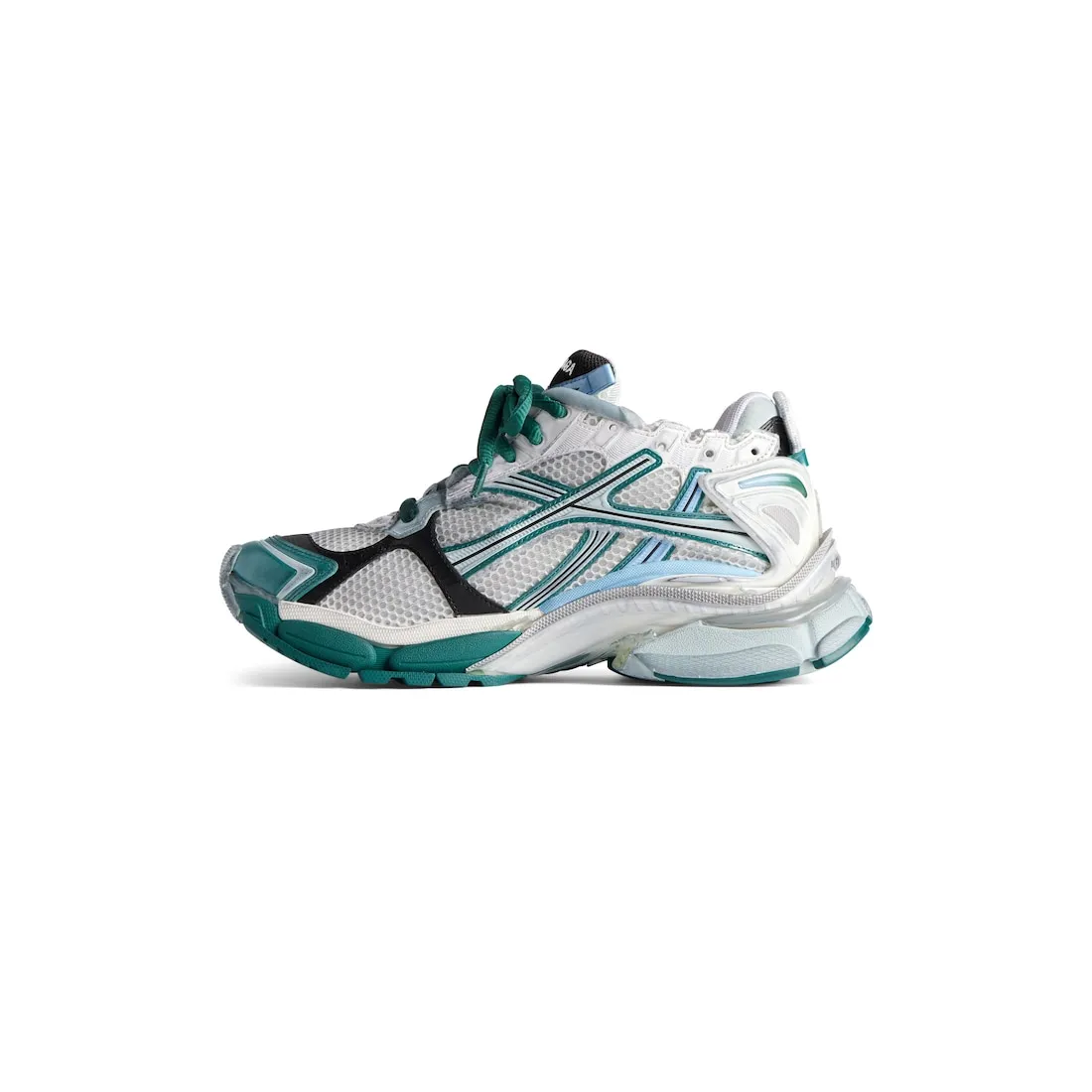      Men's Runner Sneaker  in White/green/blue 