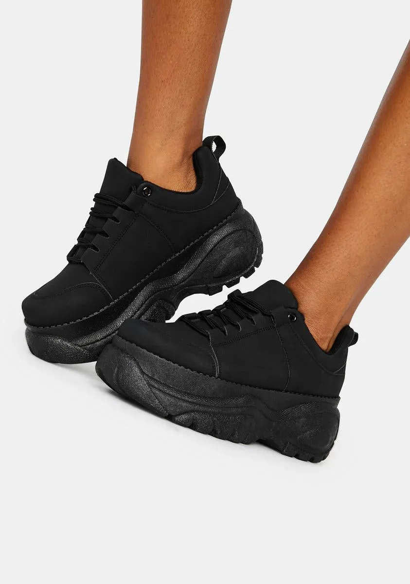 Midnight Soar High Platform Sneakers-