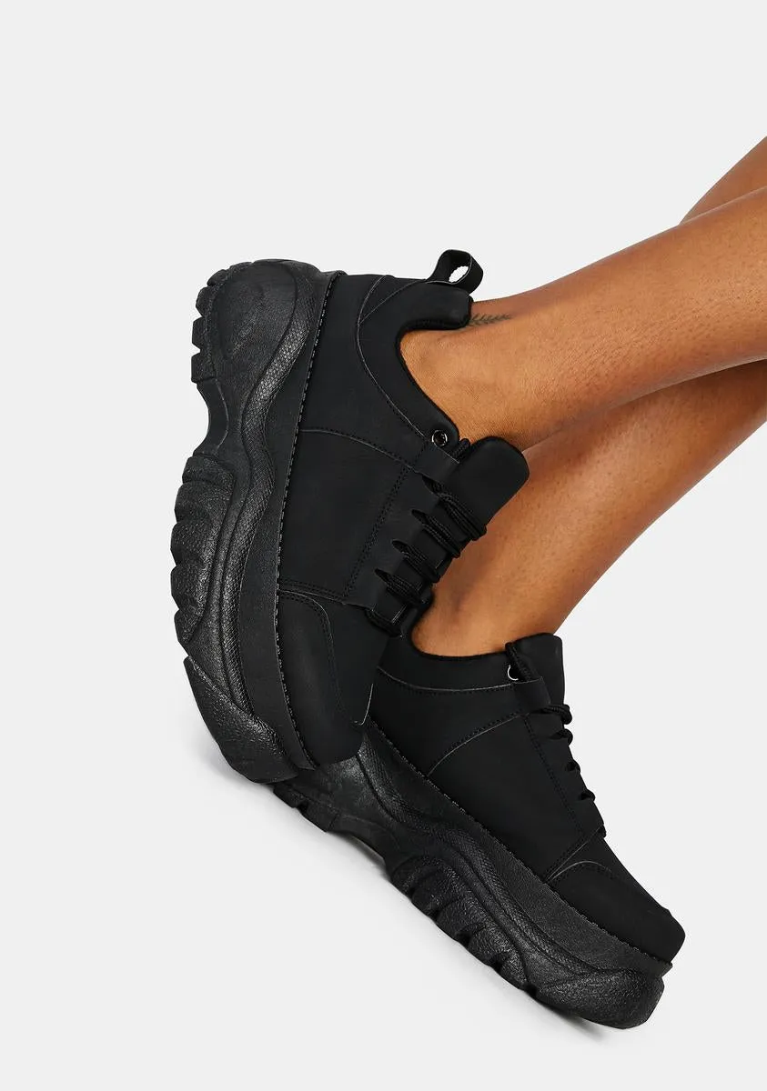 Midnight Soar High Platform Sneakers-