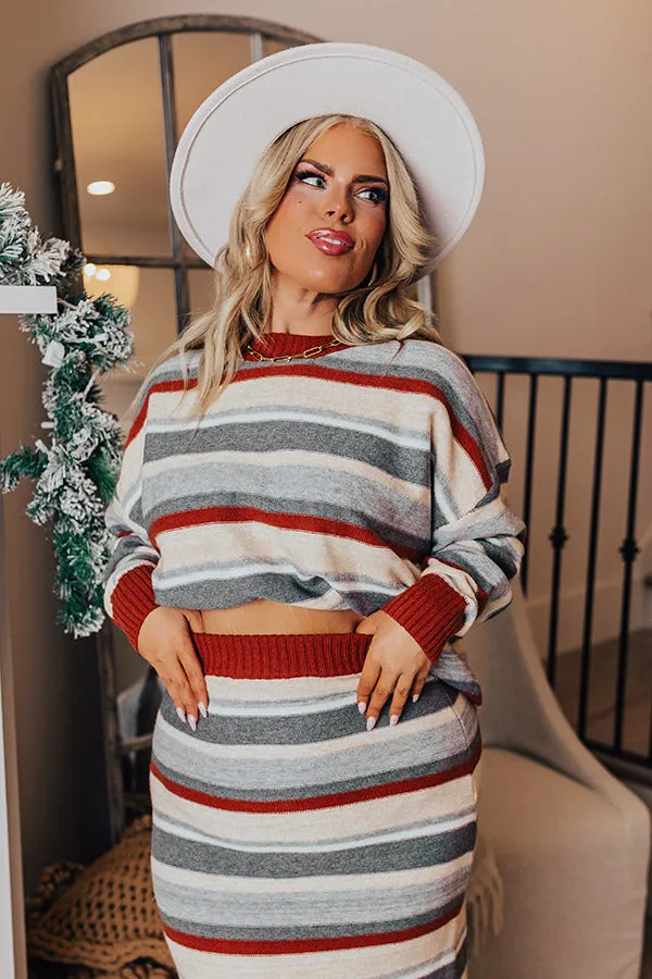 Mulled Wine Stripe Sweater Curves