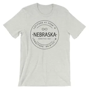 Nebraska - Short-Sleeve Unisex T-Shirt - Latitude & Longitude