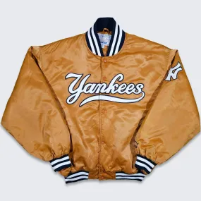 New York Yankees 90s Satin Bomber Varsity Jacket For Men