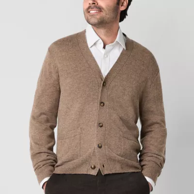 new!Stafford Mens V Neck Long Sleeve Cardigan