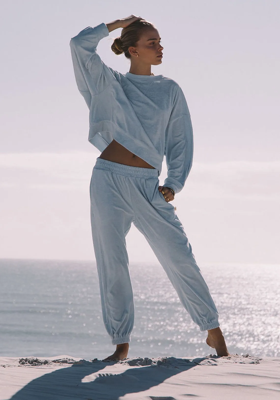 ORGANIC TERRY TRACKPANT POWDER BLUE