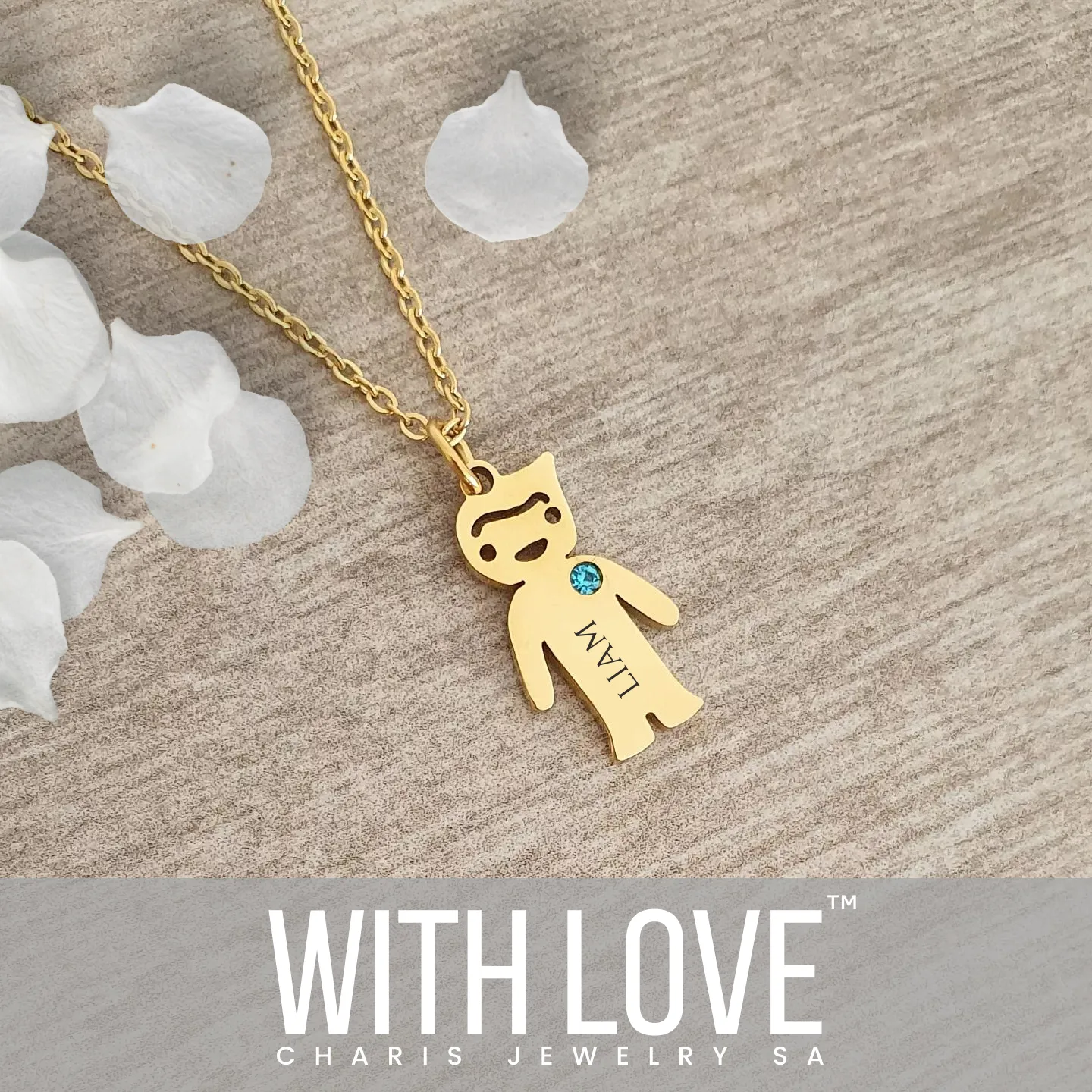 Personalized Necklace, Gold Stainless Steel, 45-50cm chain (READY IN 3 DAYS!)