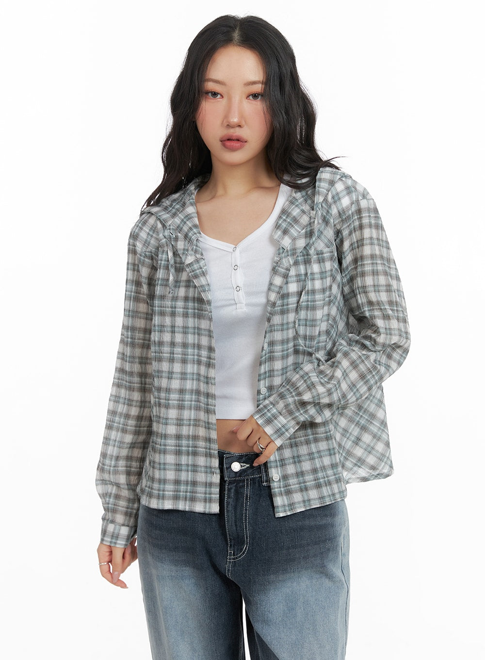 Plaid Hoodie Jacket CM425