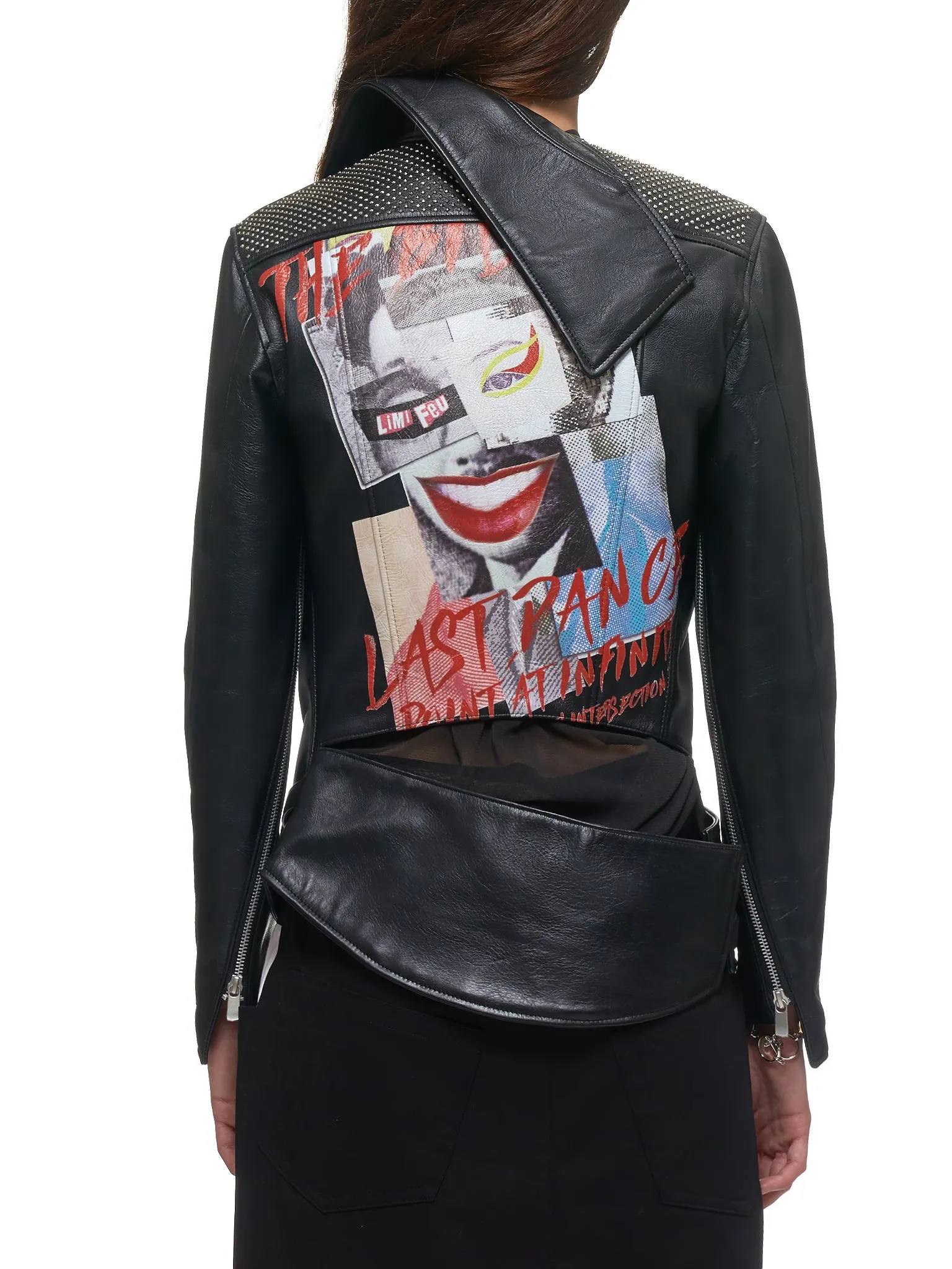 Printed Biker Jacket (LN-J02-700-BLACK)