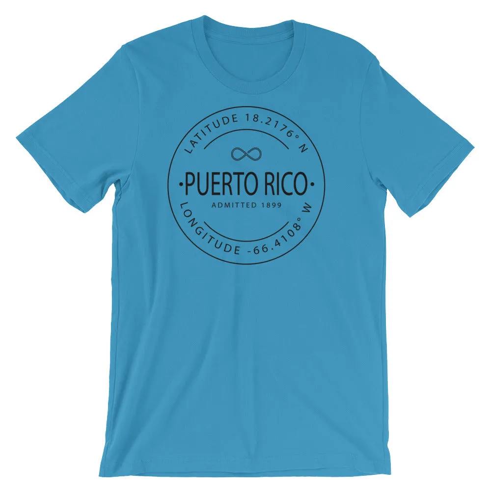 Puerto Rico - Short-Sleeve Unisex T-Shirt - Latitude & Longitude