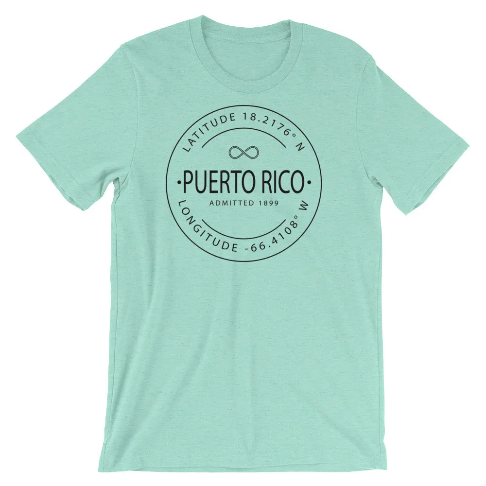 Puerto Rico - Short-Sleeve Unisex T-Shirt - Latitude & Longitude