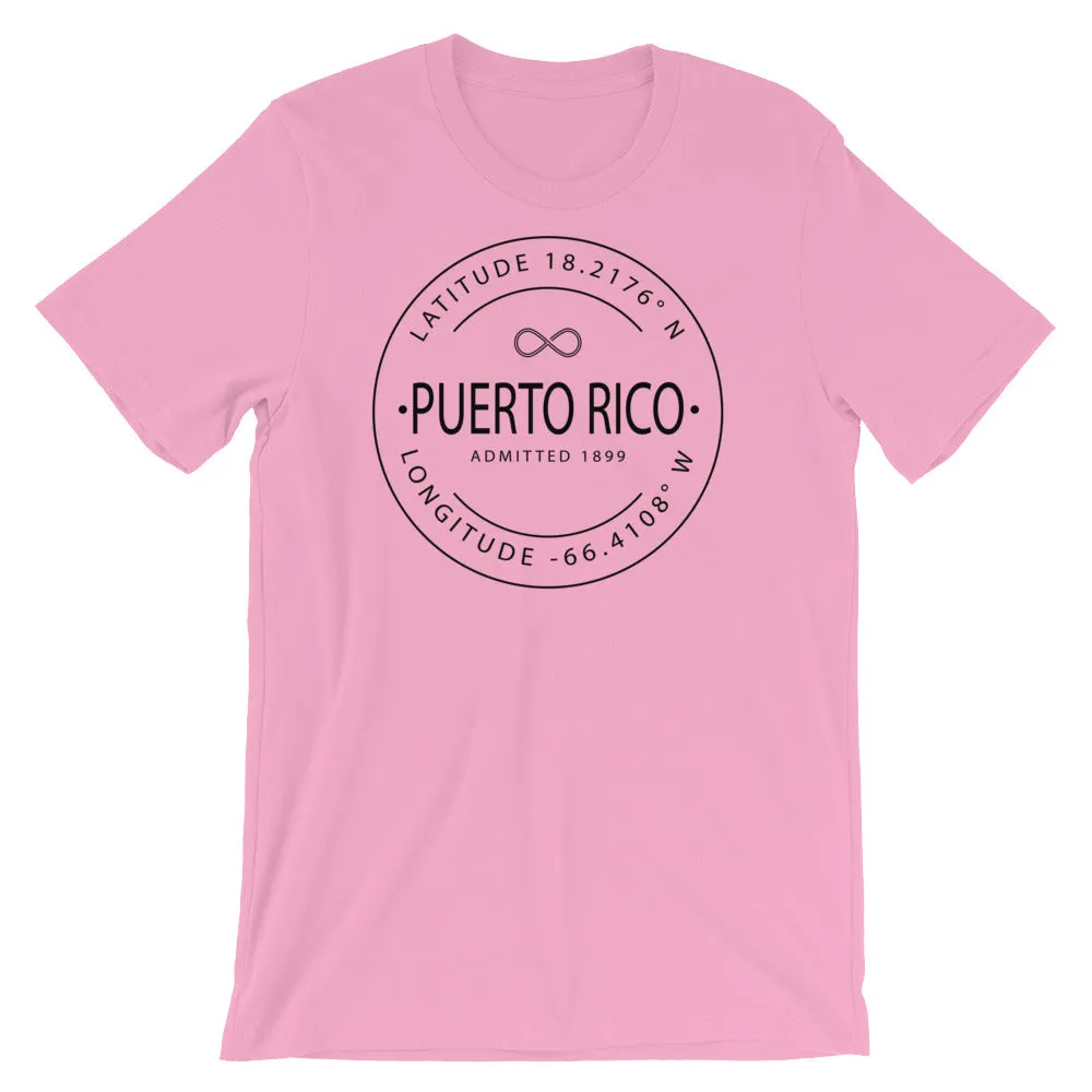 Puerto Rico - Short-Sleeve Unisex T-Shirt - Latitude & Longitude