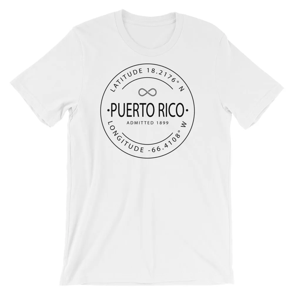 Puerto Rico - Short-Sleeve Unisex T-Shirt - Latitude & Longitude