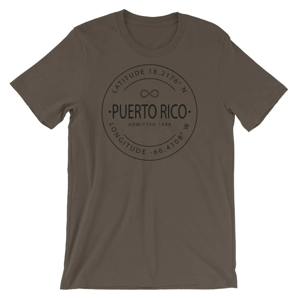 Puerto Rico - Short-Sleeve Unisex T-Shirt - Latitude & Longitude