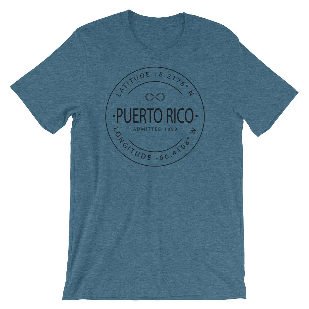 Puerto Rico - Short-Sleeve Unisex T-Shirt - Latitude & Longitude