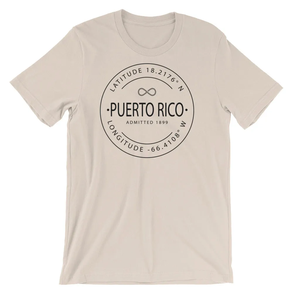 Puerto Rico - Short-Sleeve Unisex T-Shirt - Latitude & Longitude